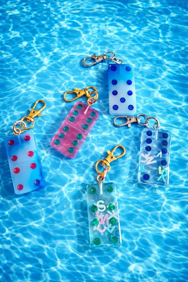 Mini domino keychains